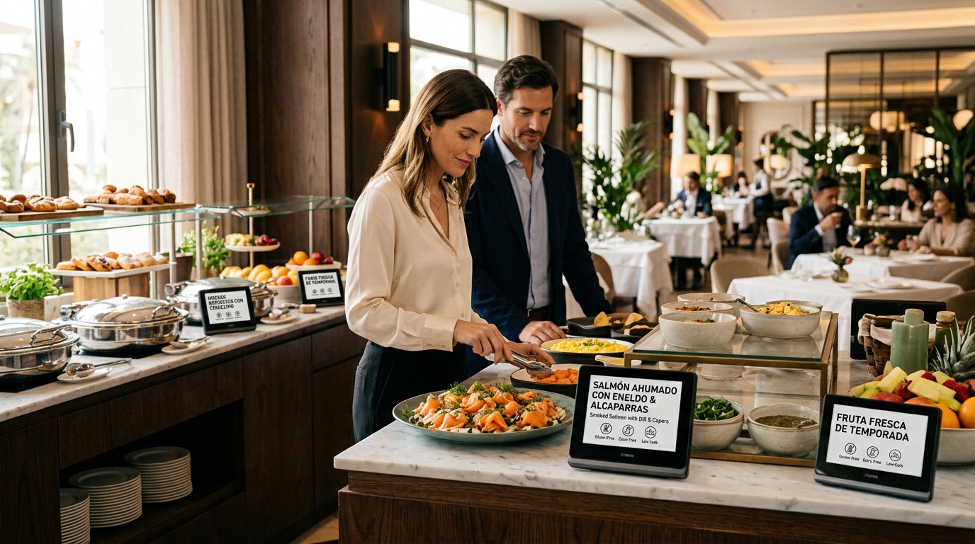 Etiquetas digitais de buffet: menos reclamações, melhor experiência