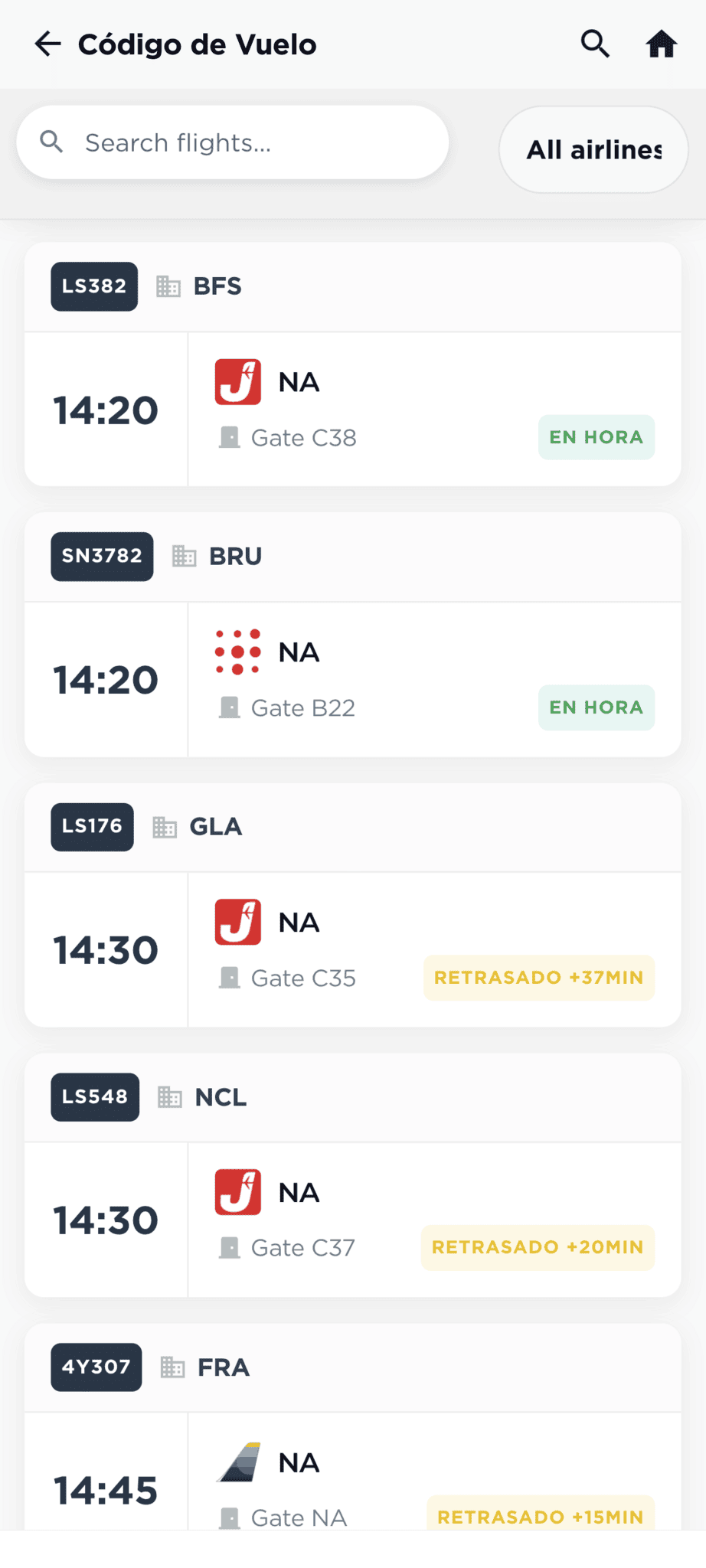 Información de vuelos