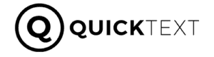 Logotipo oficial de Quicktext, plataforma de chatbot para atención hotelera