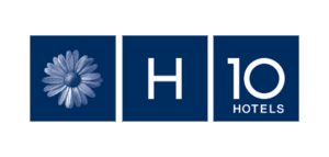 Logotipo oficial de H10 Hotels, cadena hotelera internacional
