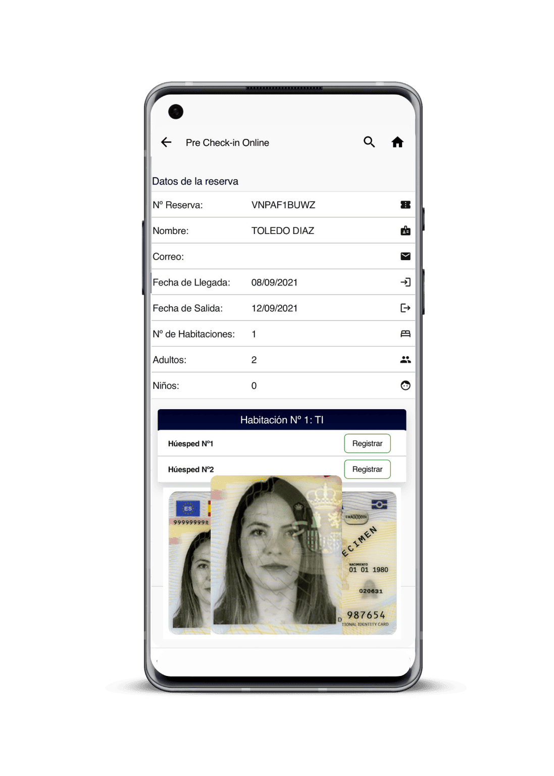 scanner de dni para check in online hoteligy