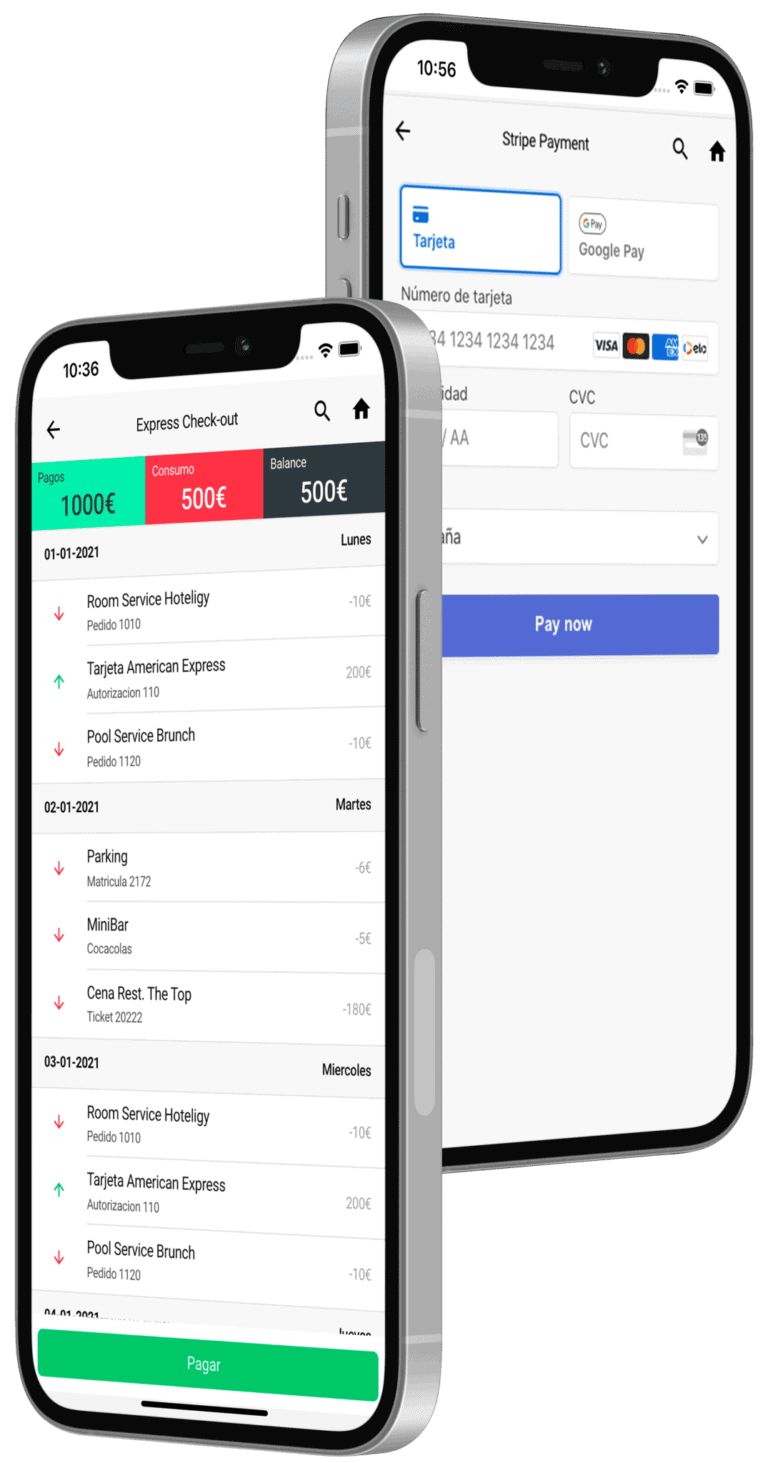 express checkout digital en la webapp de hoteligy