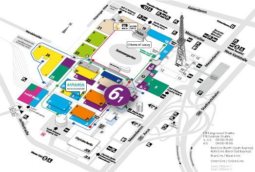 Karte der Internationalen Tourismusmesse ITB Berlin